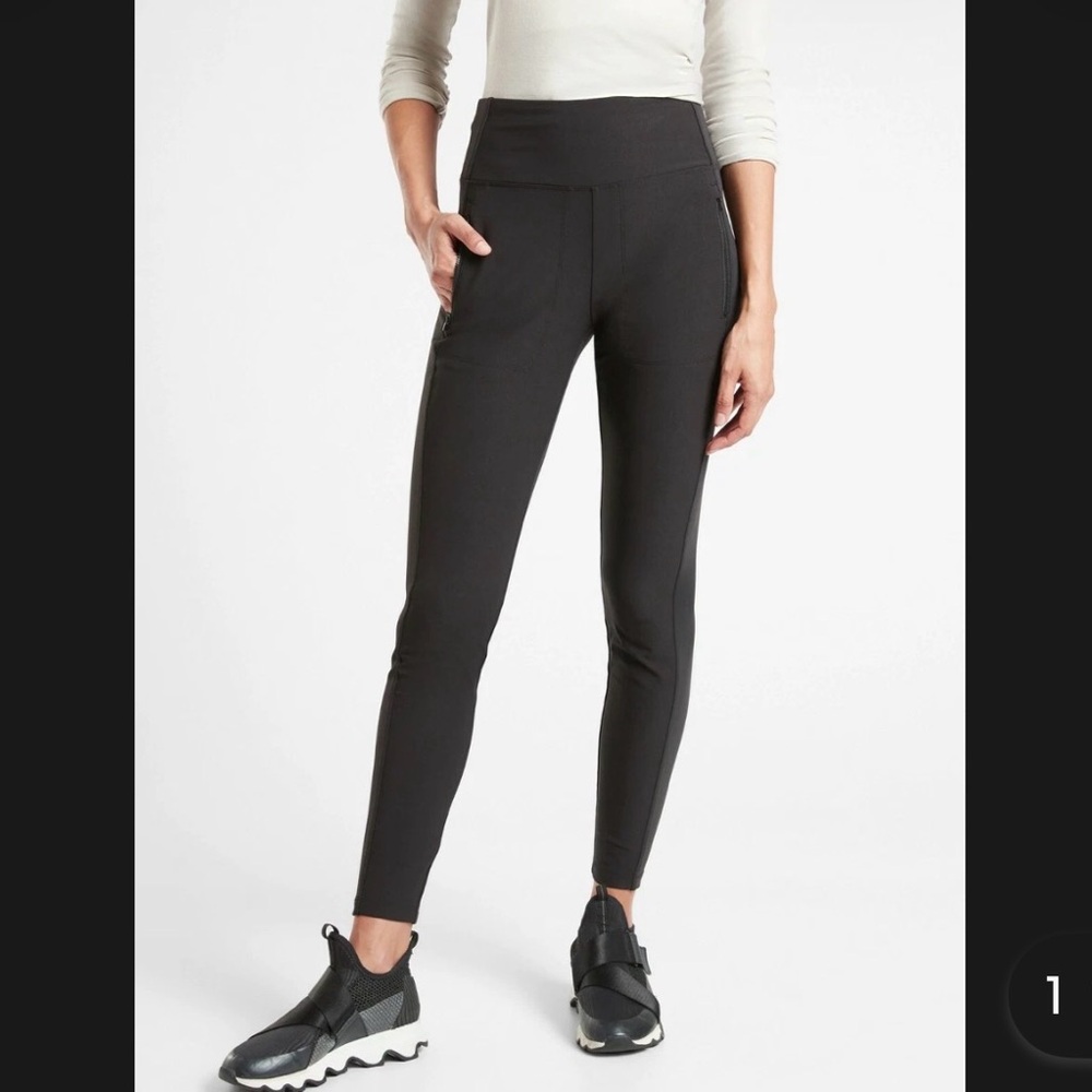 Athleta Black Headlands Hybrid Tight Pants Sz 8